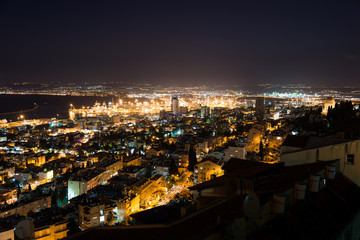 Fototapeta premium View of Haifa downtown at night