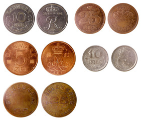 different old coins of denmark