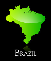 Obraz premium Brazil green shiny map