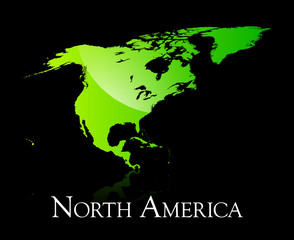North America green shiny map