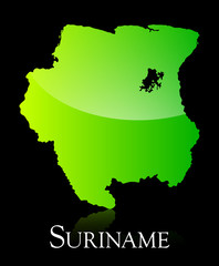 Suriname green shiny map