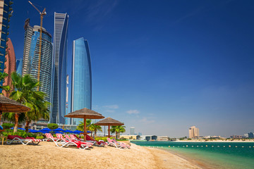 Beach in Abu Dhabi, the capital of United Arab Emirates