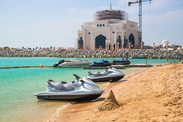 Jetski on the beach of Abu Dhabi, United Arab Emirates