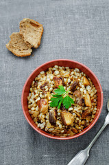 barley porridge with mushrooms