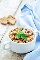 barley porridge with mushrooms