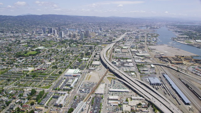 Aerial Oakland San Francisco City Bay area