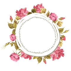 Vintage Greeting Card, Watercolor Illustration.