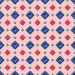 Seamless pattern with random color diamonds