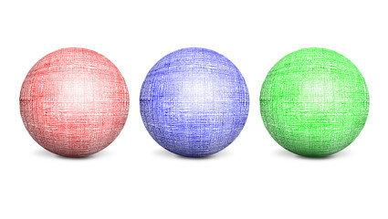 Three color texturing spheres