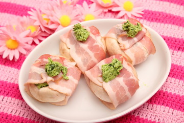 Champignons mit Speck