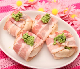 Champignons mit Speck