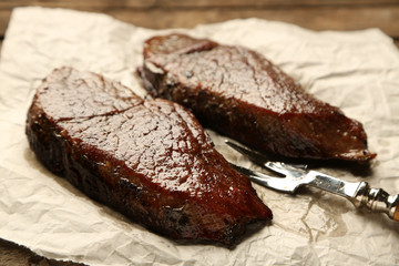 Composition with tasty roasted meat