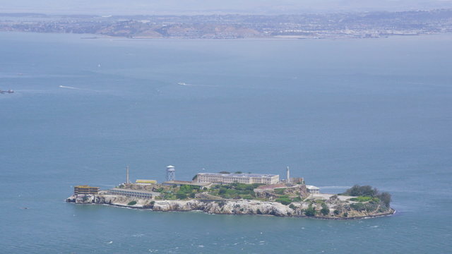 Aerial view of Alcatraz Island San Francisco