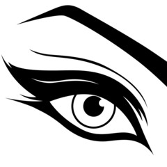 Obraz premium Black eye silhouette close-up