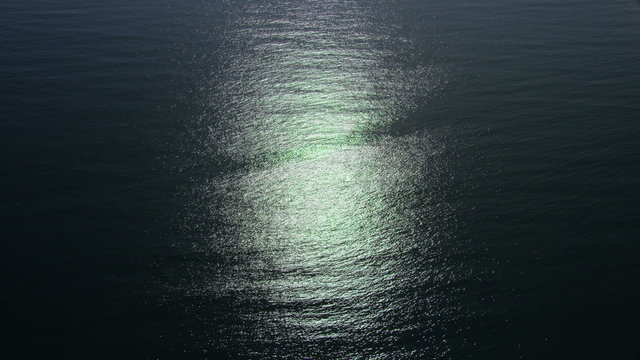 Aerial view of moonlit Ocean