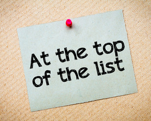 At the top of the list
