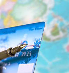 Bank card and the writing handle