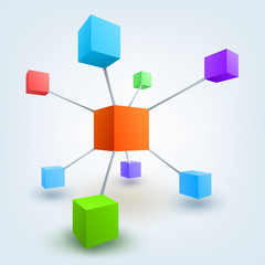 Vector illustration of 3d cubes