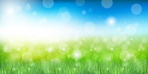 Obraz premium 草 新緑 背景