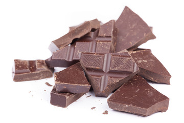 Dark chocolate isolated on white background