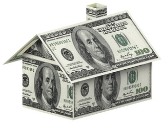 House made of 100 dollar bills