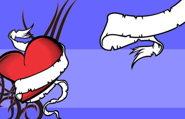 heart ribbon tattoo background4
