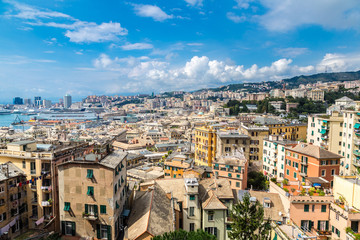 Naklejka premium Port of Genoa in Italy
