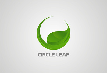 Circle leaf logo vector - 80611473