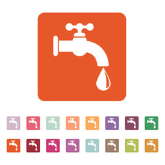 The tap water icon. Water symbol. Flat
