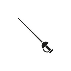 The sword icon. Epee symbol. Flat