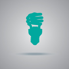 bulb, icon, flat, vector, illustration