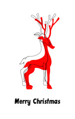 Comet Christmas Reindeer Vector Greeting
