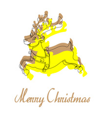 Rudolph Reindeer Xmas Greeting Vector