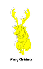 Cute Reindeer Xmas Greeting Vector