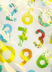 Colourful numbers as background