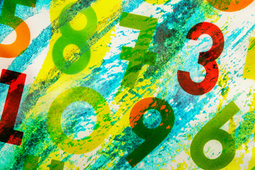 Colourful numbers as background