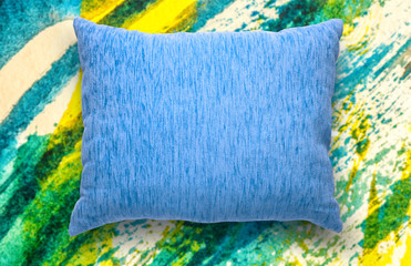 Soft blank blue pillow
