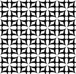 Black and white geometric seamless pattern, abstract background.