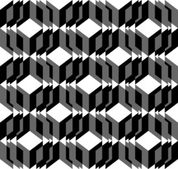 Obraz premium Black and white geometric seamless pattern, abstract background.