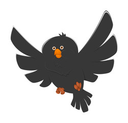 Black Cartoon Bird Flying