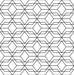 Black and white geometric seamless pattern with line.