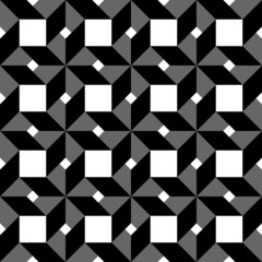 Black and white geometric seamless pattern, abstract background.