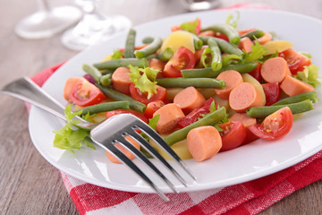 salad with sausage