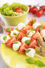 tomato,mozzarella and basil