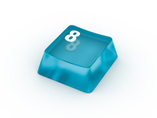 Keyboard button with number EIGHT