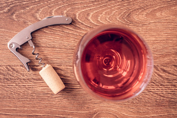 Steel corkscrew with cork