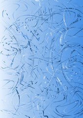 Stretched liquid droplet on the glass.