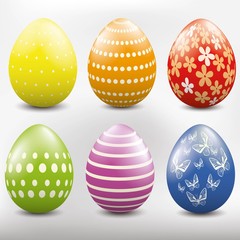 Set of different colored Easter egg