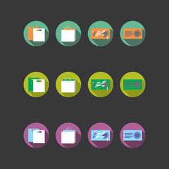 Collection of four different colored icons