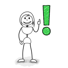 Stickman with exclamation mark. Solution